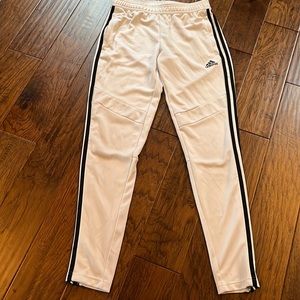 white adidas sweatpants, size small